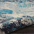 2' X 4' Ivory And Teal Blue Abstract Power Loom Non Skid Area Rug